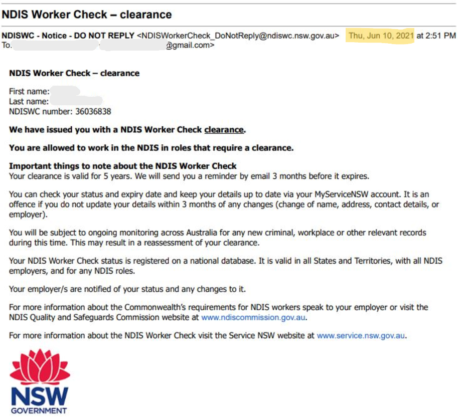 NDIS worker clearance